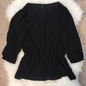 Black Peplum Top